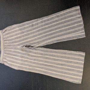 Grey Stripe Wide Leg Pant Express Large